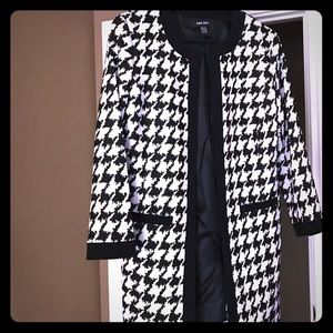 Nine West houndstooth long blazer